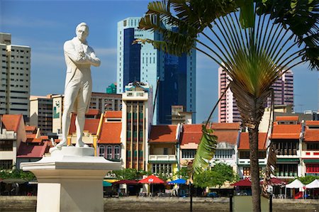 simsearch:700-00188471,k - Sir Stamford Raffles Statue Singapore Foto de stock - Con derechos protegidos, Código: 700-00188465