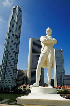 simsearch:700-01374732,k - Sir Stamford Raffles Statue Singapur Stockbilder - Lizenzpflichtiges, Bildnummer: 700-00188460