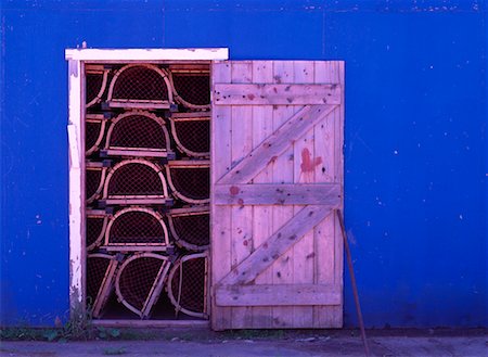 Lobster Traps in Storage French River, Prince Edward Island Canada Foto de stock - Con derechos protegidos, Código: 700-00188622