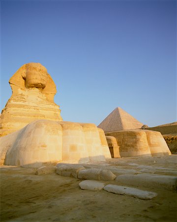 The Sphinx and The Great Pyramid Cairo, Egypt Stock Photo - Rights-Managed, Code: 700-00189167