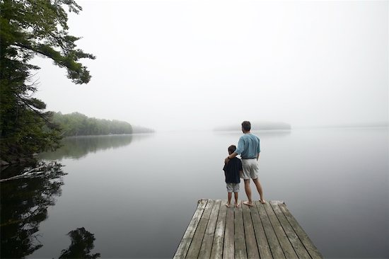 Father and Son on Dock Stock Photo - Premium Rights-Managed, Artist: Peter Griffith, Image code: 700-00189490