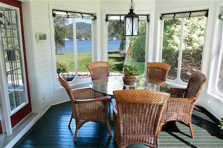 sunlight french window - Dining Room in Country Home Stock Photo - Rights-Managed, Code: 700-00189786