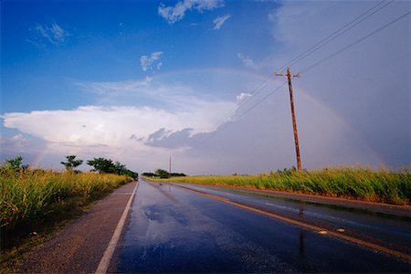 rainbow, road - Country Road and Rainbow Dallas, Texas, USA Stock Photo - Rights-Managed, Code: 700-00181521