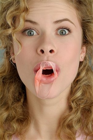 Woman With Bubble Gum Stock Photo - Rights-Managed, Code: 700-00182603