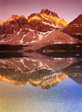 Crowfoot Mountain and Bow Lake Banff National Park Alberta, Canada Stock Photo - Rights-Managed, Code: 700-00182783