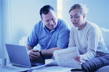 Couple Paying Bills Online Stock Photo - Rights-Managed, Code: 700-00194708