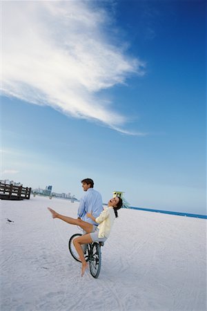 Couple on Bicycle on Beach Stock Photo - Rights-Managed, Code: 700-00195424