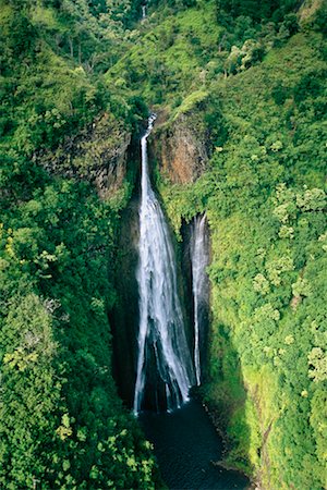 Mana Waipuna Falls Kauai, Hawaii, USA Foto de stock - Con derechos protegidos, Código: 700-00196035