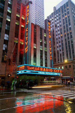 rainy new york city - Radio City New York City, New York, USA Stock Photo - Rights-Managed, Code: 700-00196058