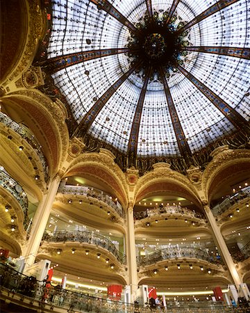 european shopping arcades - Galeries Lafayette Paris, France Photographie de stock - Rights-Managed, Code: 700-00196189