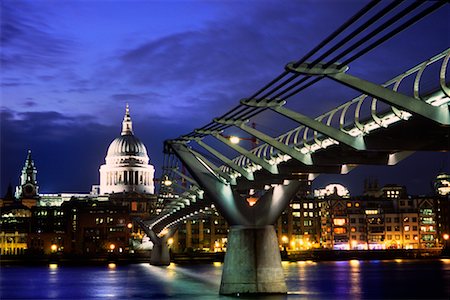 Millenium Bridge and Saint Paul's Cathedral London, England Stock Photo - Rights-Managed, Code: 700-00196704