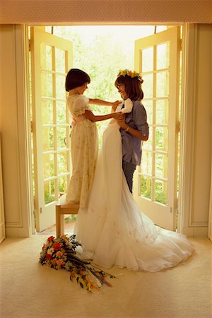 Bride and Flower Girl on Wedding Day Stock Photo - Rights-Managed, Code: 700-00197473