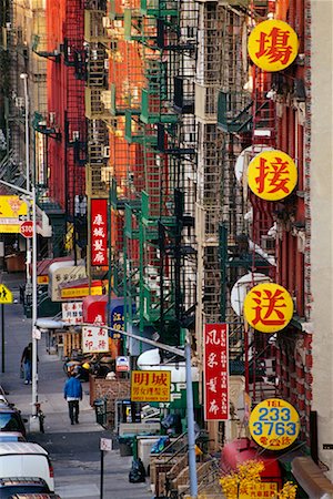 Overview of Chinatown New York City, New York USA Foto de stock - Con derechos protegidos, Código: 700-00197738