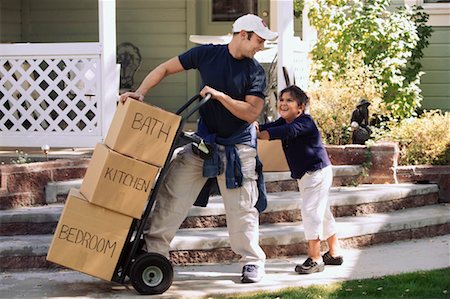 Girl and Mover Stock Photo - Rights-Managed, Code: 700-00198267