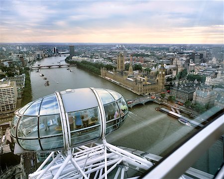 famous places in london aerial - Millennium Wheel London, England United Kingdom Stock Photo - Rights-Managed, Code: 700-00198651