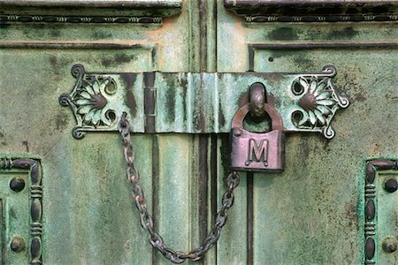 door chain - Ornate Lock Stock Photo - Rights-Managed, Code: 700-00198652