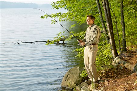 simsearch:700-02702601,k - Man Fishing Long Pond, Belgrade Lakes Maine, USA Fotografie stock - Rights-Managed, Codice: 700-00199150
