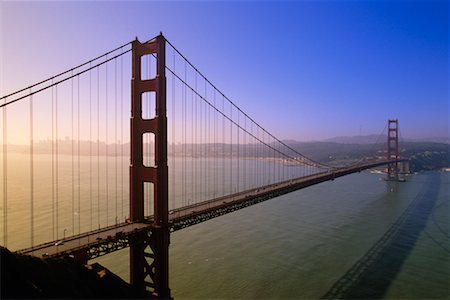sunset west coast blue sky - Golden Gate Bridge San Francisco, California Stock Photo - Rights-Managed, Code: 700-00199836