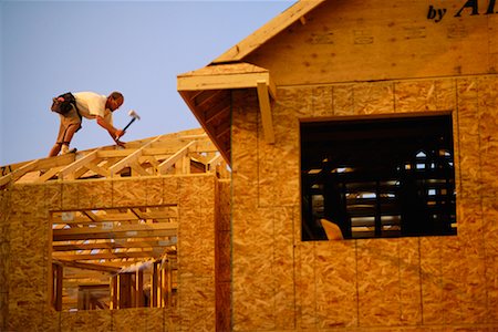 roof hammer - Construction Worker Building House Stock Photo - Rights-Managed, Code: 700-00199850