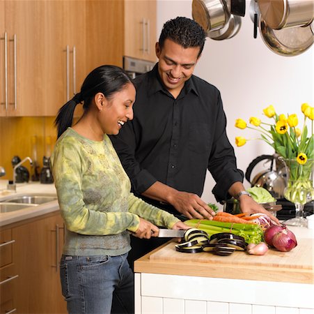 Couple Cooking in the Kitchen Stock Photo - Rights-Managed, Code: 700-00199892