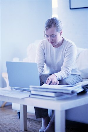 simsearch:700-00062758,k - Woman Using Laptop at Home Stock Photo - Rights-Managed, Code: 700-00193415