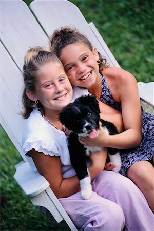 simsearch:700-00098404,k - Portrait of Girls with Dog Fotografie stock - Rights-Managed, Codice: 700-00193848