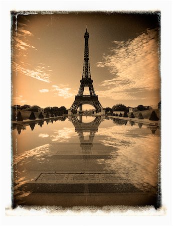 eiffel dusk - Eiffel Tower Paris France Stock Photo - Rights-Managed, Code: 700-00267817