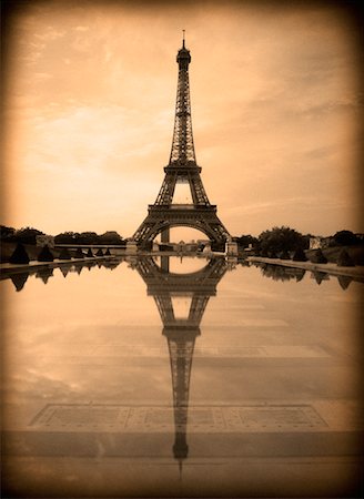paris in black and white - Eiffel Tower Paris France Stock Photo - Rights-Managed, Code: 700-00267818
