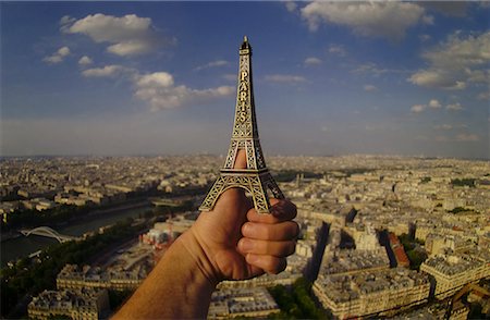 simsearch:700-03069126,k - Eiffel Tower Souvienir and Paris Cityscape Paris France Stock Photo - Rights-Managed, Code: 700-00267849