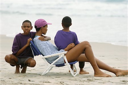 Mother and Sons on Beach Stock Photo - Rights-Managed, Code: 700-00268391