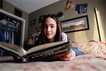 Teenager Reading Book Stock Photo - Rights-Managed, Code: 700-00268957