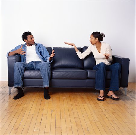 Couple Sitting on Couch Arguing Stock Photo - Rights-Managed, Code: 700-00269444
