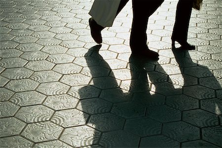 patterned tiled floor - Silhouette of People Walking Foto de stock - Con derechos protegidos, Código: 700-00269632
