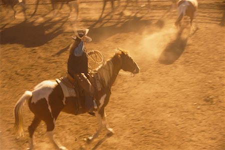 simsearch:700-00520776,k - Cowgirl on Horse at Ranch Foto de stock - Con derechos protegidos, Código: 700-00269946