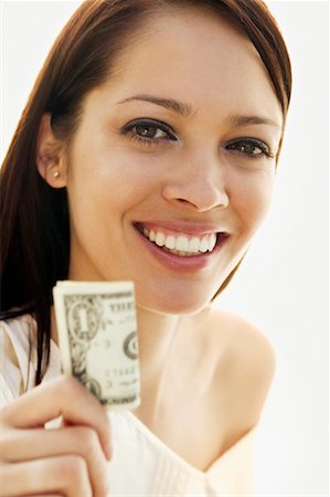 simsearch:700-00425162,k - Portrait of Woman Holding Money Foto de stock - Con derechos protegidos, Código: 700-00262792