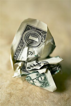 simsearch:700-02265003,k - Crumpled One Dollar Bill Stock Photo - Rights-Managed, Code: 700-00275084