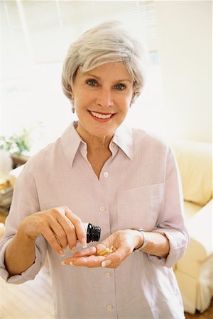 raoul minsart portrait mature - Portrait of Woman with Pills Stock Photo - Rights-Managed, Code: 700-00279836