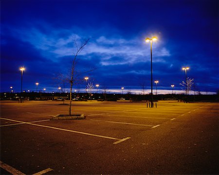 street light empty parking lot - Empty Parking Lot Friern Barnet London England Stock Photo - Rights-Managed, Code: 700-00270058