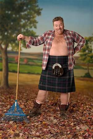 fat man with goatee - Man with a Rake Stock Photo - Rights-Managed, Code: 700-00270219