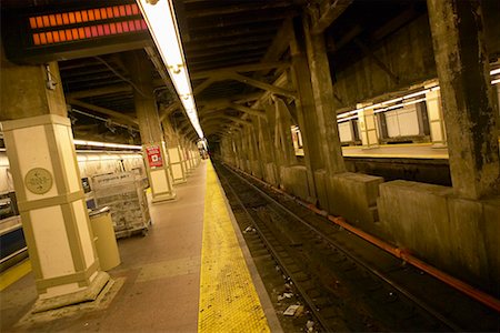 deserted metro station - Subway Platform and Tracks New York City New York, USA Stock Photo - Rights-Managed, Code: 700-00270331