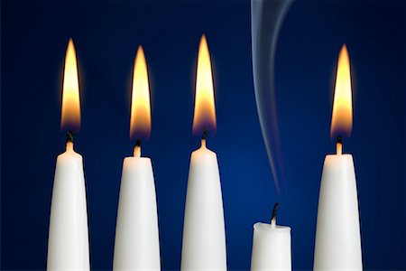 simsearch:614-02394206,k - One Extinguished Candle among Five Stock Photo - Rights-Managed, Code: 700-00270346