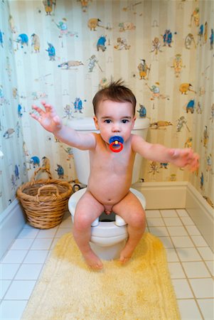 potty-training - Toddler on Toilet Stock Photo - Rights-Managed, Code: 700-00284857