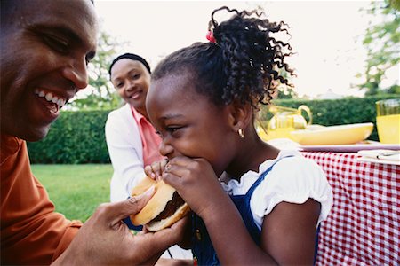 family eating burgers - Girl Eating Hamburger Stock Photo - Rights-Managed, Code: 700-00285255