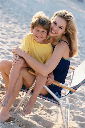 son moms lap beach - Portrait of Mother and Son Stock Photo - Rights-Managed, Code: 700-00285879