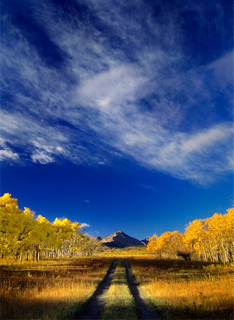 Tire Tracks and Mountain Alberta, Canada Stock Photo - Rights-Managed, Code: 700-00285988