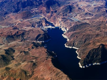 Aperçu du lac Mead et Hoover Dam Las Vegas, Nevada Etats-Unis Photographie de stock - Rights-Managed, Code: 700-00286466