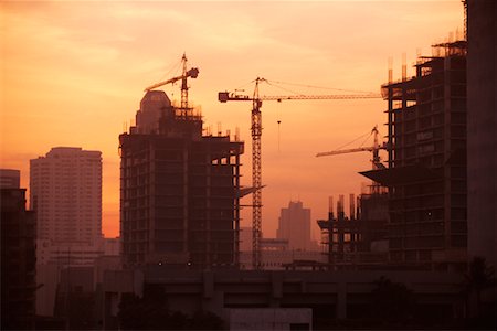 Sunset behind Construction Stock Photo - Rights-Managed, Code: 700-00286822