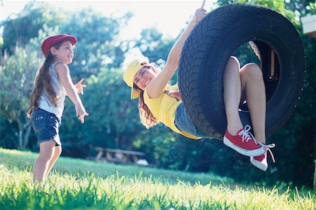 pushing kids on a swing - Mother and Daughter Outdoors Stock Photo - Rights-Managed, Code: 700-00280078