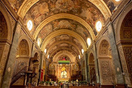 st john's cathedral - Intérieur de la cathédrale de la Valette, Malte de Saint-Jean Photographie de stock - Rights-Managed, Code: 700-00281159