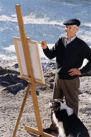 painting of old man and men - Man Painting Stock Photo - Rights-Managed, Code: 700-00281648